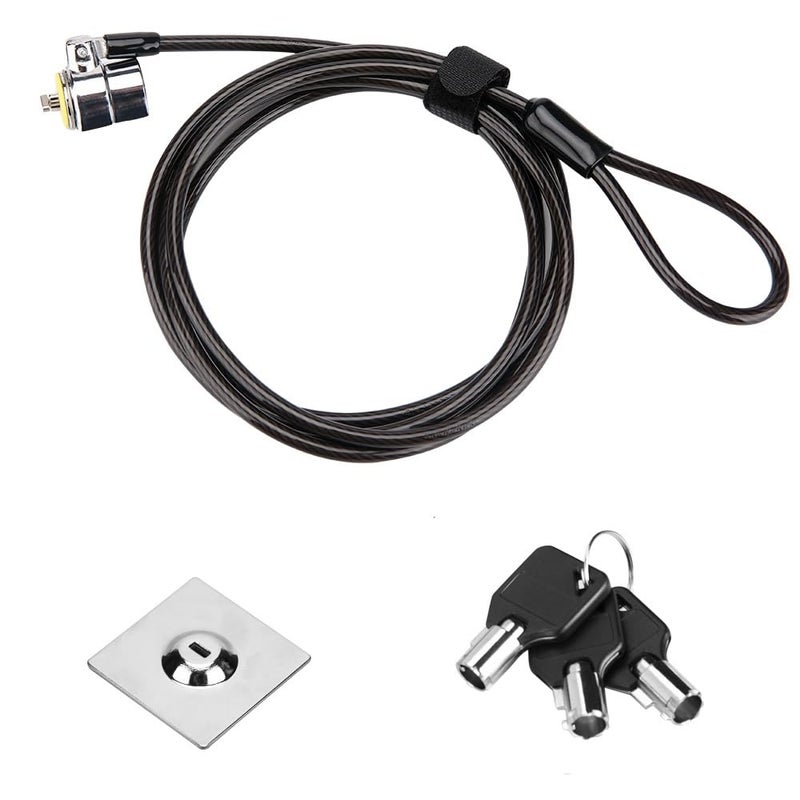 LORADAR Laptop Cable Lock - 6.7Ft Security Cable with Adhesive Anchors - Compatible for Tablets, Laptops, iMac & Other Devices - 3 Keys (Keyed Different) - Image 1